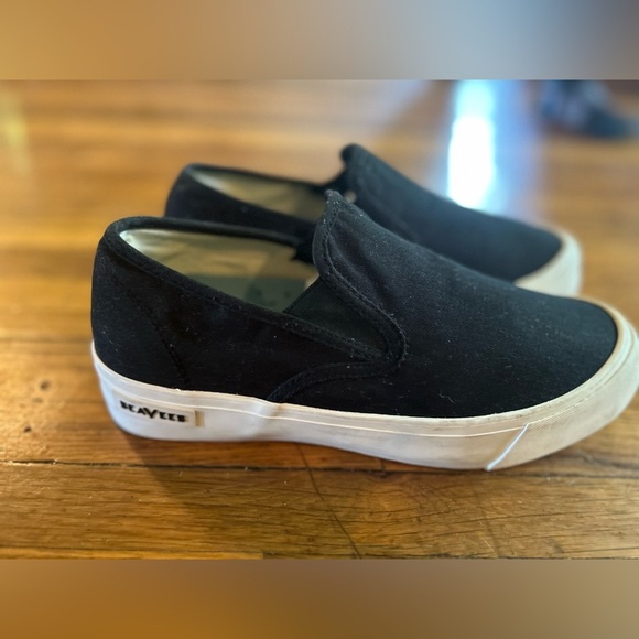 Seavees black Baja slip on platform sneaker size 8  black casual outdoor coastal - Picture 2 of 6